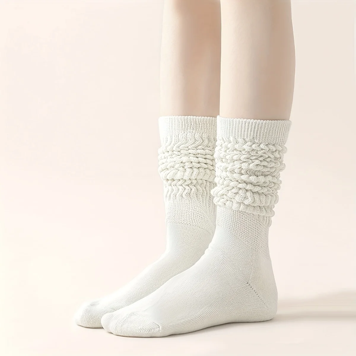 6 pairs of medium length socks, stacked socks, versatile and fashionable for daily wear, shopping, and holiday relaxation