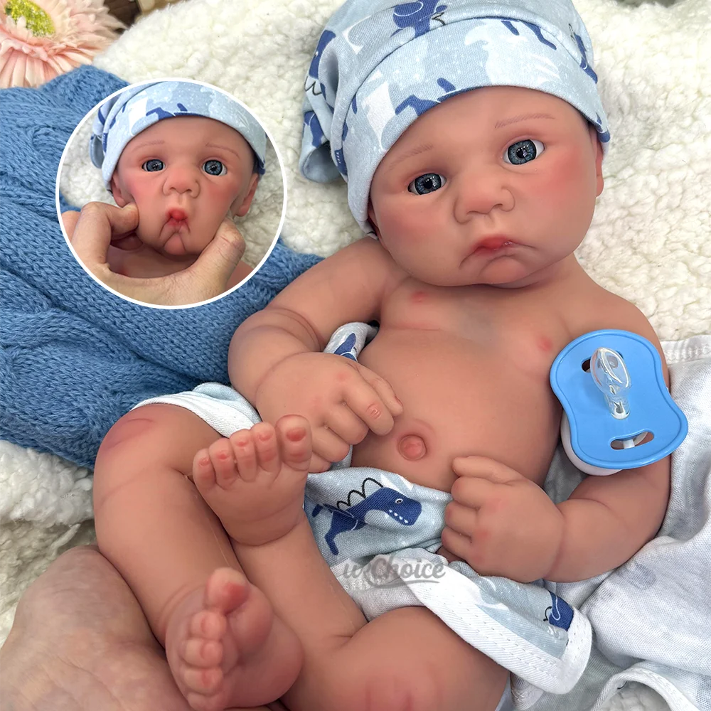 

16 "Реалистичные голубые глаза реборн куклы реалистичный художник силиконовая кукла возрождения для мальчиков Preemy ручная работа коллекция для новорожденных подарки