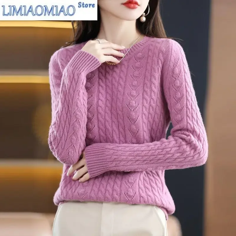 

Women's Classic Hook Flower Hollow Long Sleeve Autumn Winter Half High Collar Sweater Knitted Casual Solid Color Pullover Tops