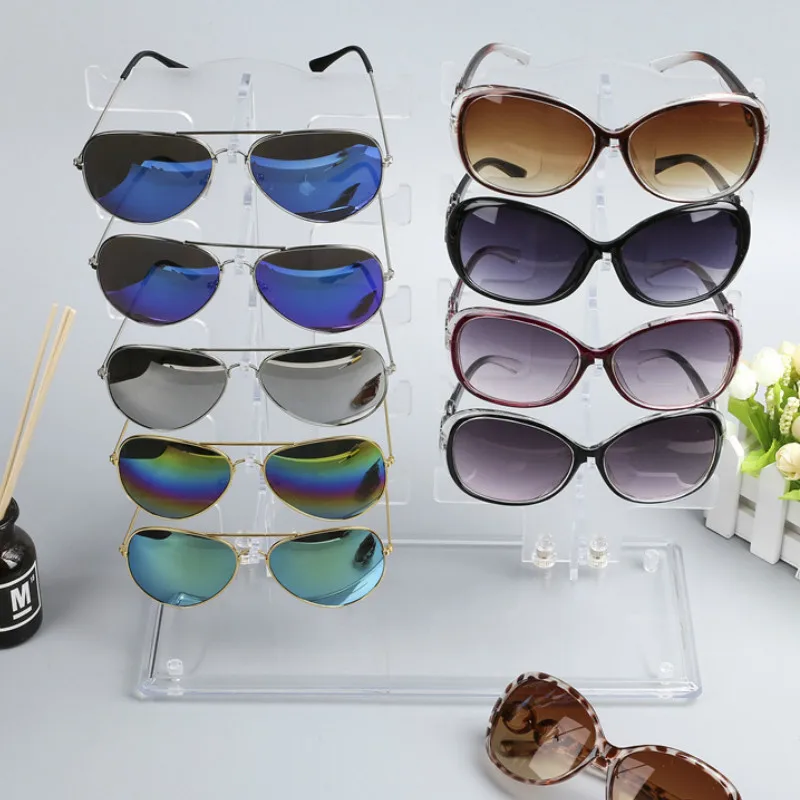 Double Row 10 Pairs Of Glasses Display Stand Sunglasses Rack Holder    Bracket   Props WJ826