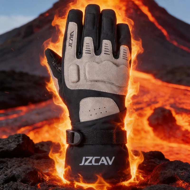 Fall/Winter Waterproof Motorcycle Gloves Warm Crashproof Patchwork Riding Glove with Built in Protective Soft Shell Gloves