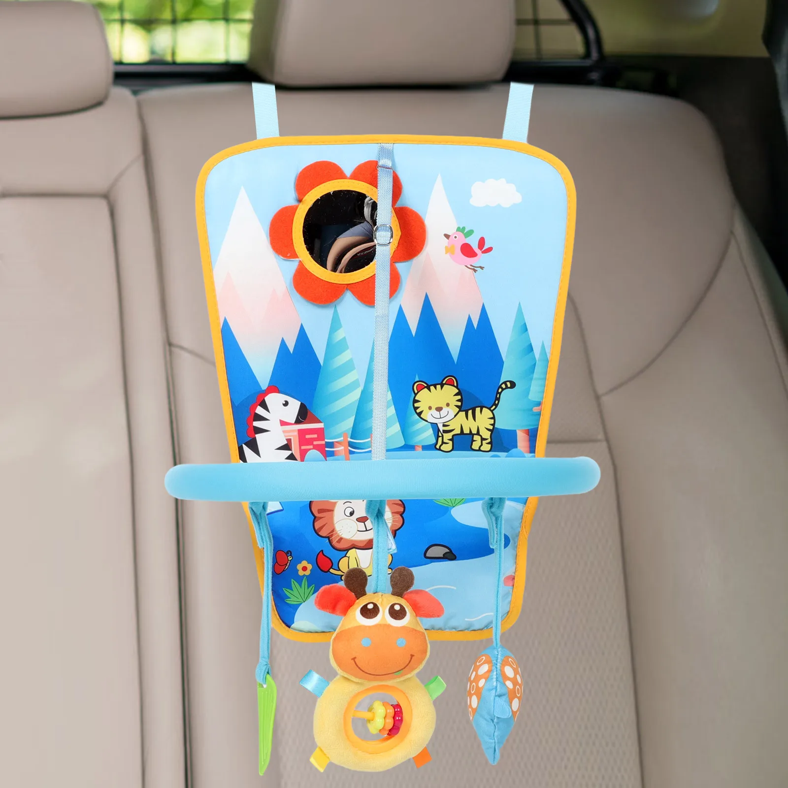 إطار مسند القدم لمقعد السيارة للأطفال مع مرآة لركوب الخيل المواجهة الخلفية يشجع حركة الركل والنمو المعرفي بتصميم محمول #3