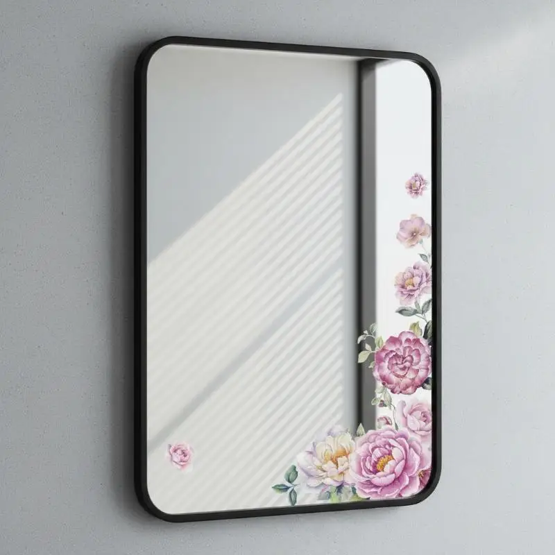 Colorful Flower Bathroom Wall Sticker Universal: 1PCS Pastoral Floral Decal Sink Bathtub