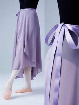 Gonna da balletto in tulle da donna, body da ginnastica, abiti da pratica, insegnanti, avvolge la danza, ballerina, gonne da yoga in chiffon