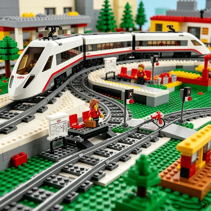 

Compatible 60051 Remote Control High-speed Passenger Train 610Pcs Building Blocks Children's Educational Birthday Birthday Toys