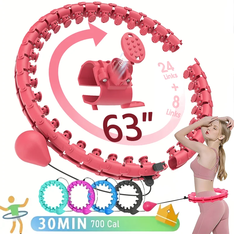 Adjustable Weighted Hula Exercise hoops for Adults Smart Exercise Plus Size Detachable Knots Fitness Equipment for Weight Loss