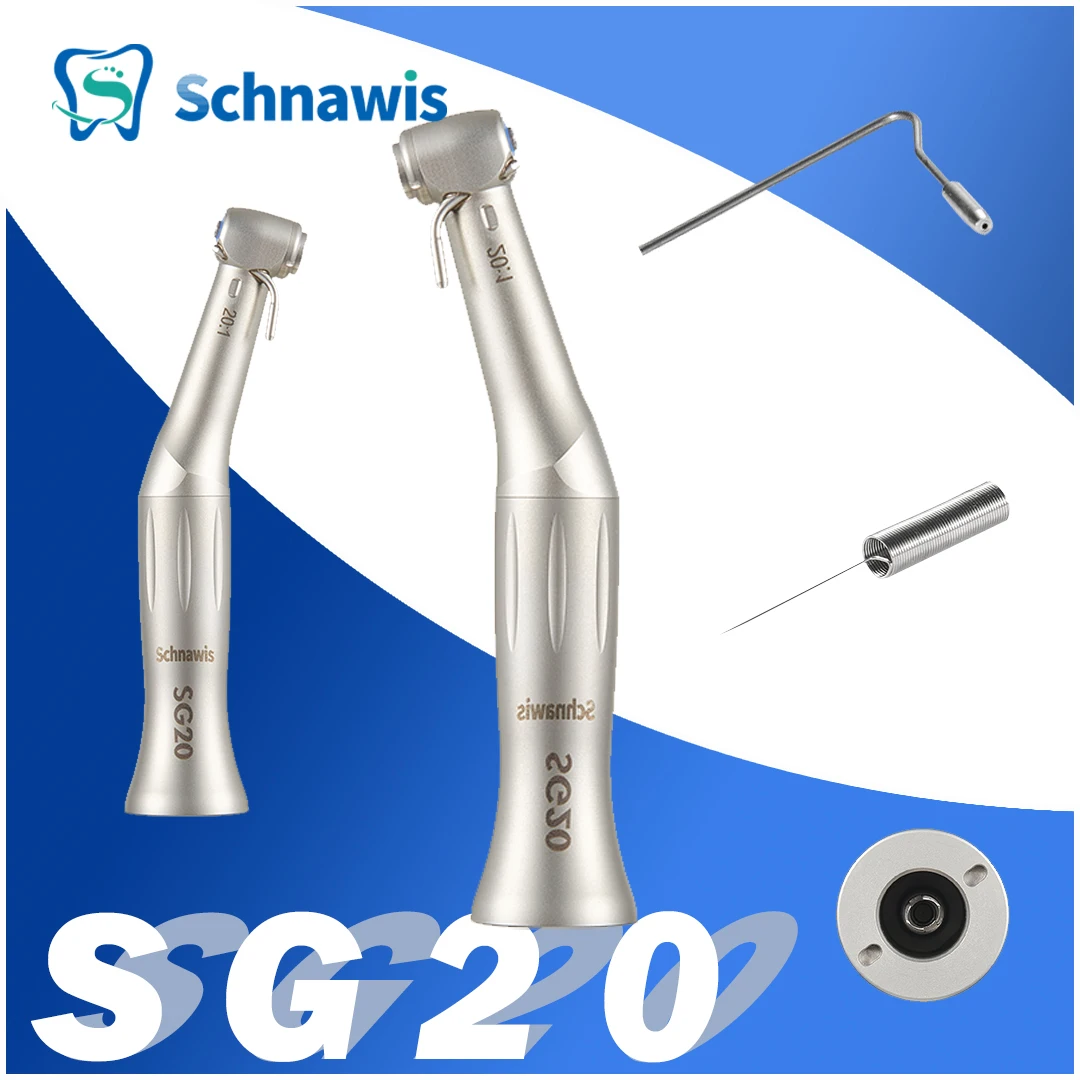 SG20 contraangulo Dental Low Speed Handpiece 20:1 Reduction Implant Surgery Contra Angle Handpiece Air Turbine