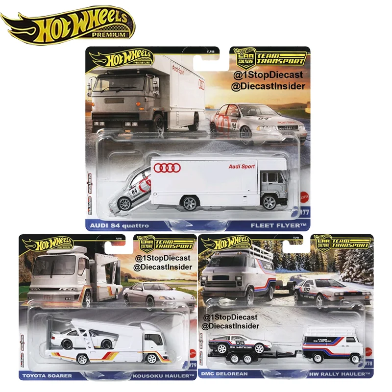 Mattel Hot Wheels 1/64 Team Transport Flf56 F Audi S4 Quattro Toyota Soarer M35 Delorean Dmc12 Collectible Car Toys