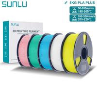 SUNLU Pla Plus 3D Filament 1.75mm Good Toughness Multicolor Neatly Wound PLA+ Filaments for FDM 3D Printing Materials 5KG