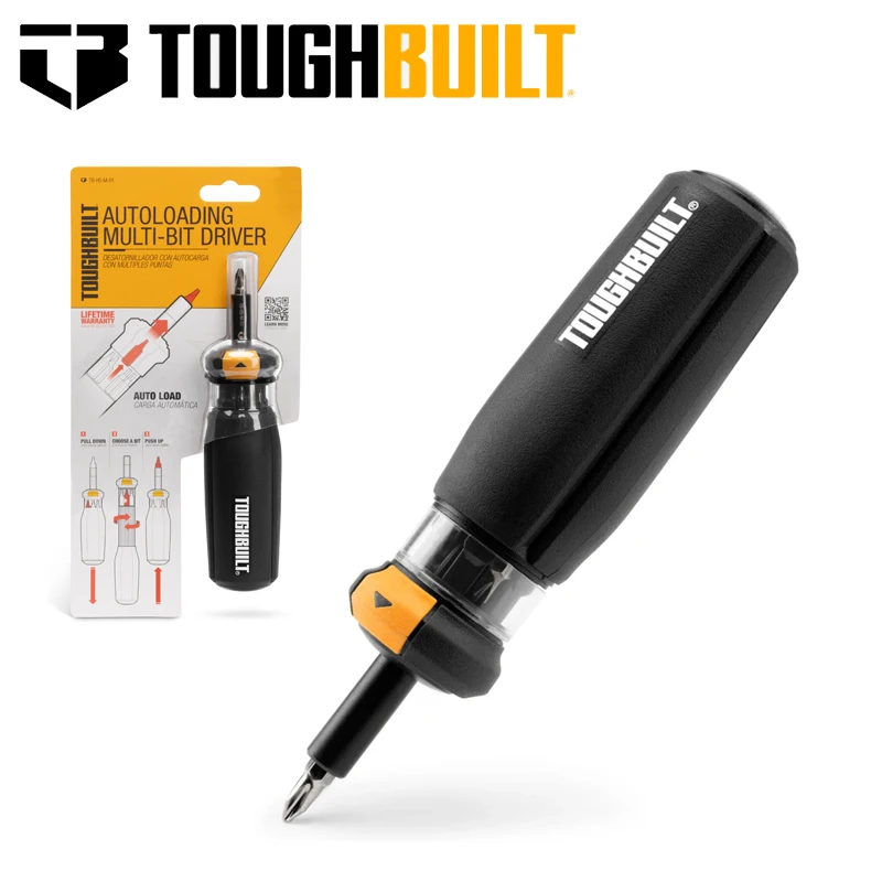 TOUGHBUILT TB-H5-M-01 Autoloading Multi-Bit Driver Rust Prevention Sturdy Durable Screwdriver Hand Tool