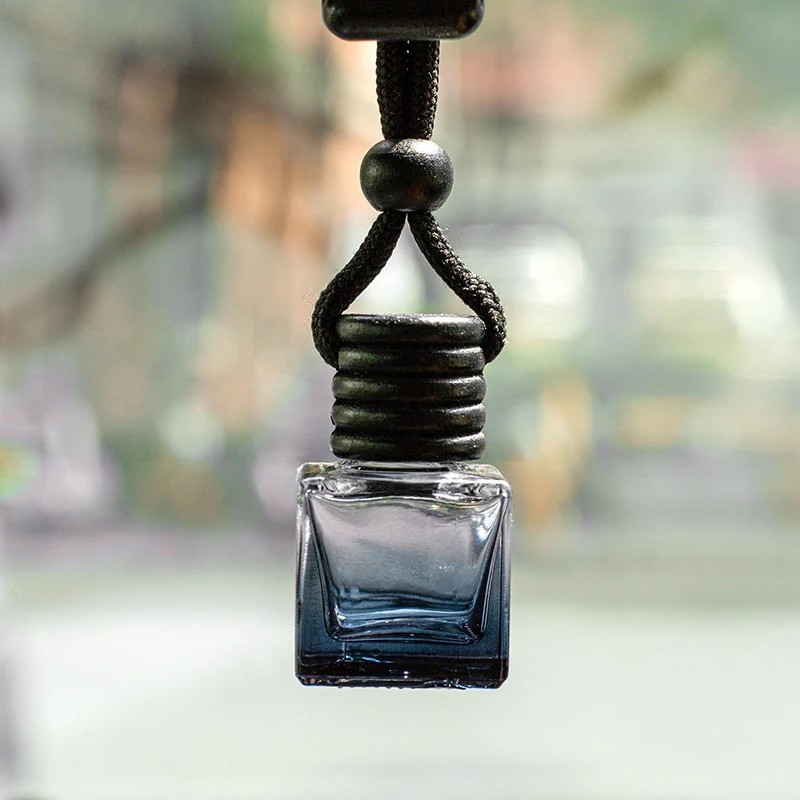 1Pc Black Dyed Square Cap Empty Car Essential Oil Diffuser Fragrance Air Freshener Bottle Ornament