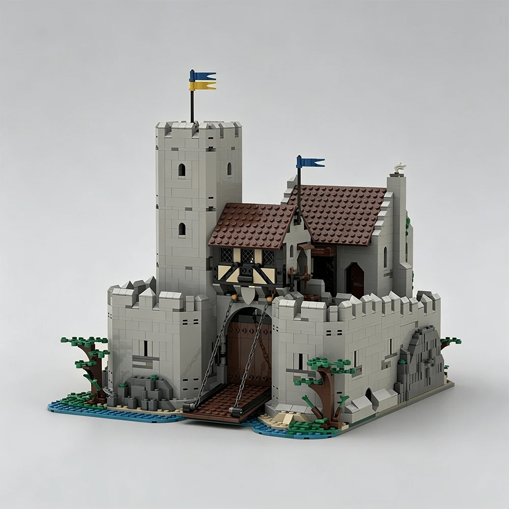 

New MOC Medieval Fortifications Bergfrid Castle Model Building Blocks DIY Modular Building Assembly Children's Toy Boy Gift Set