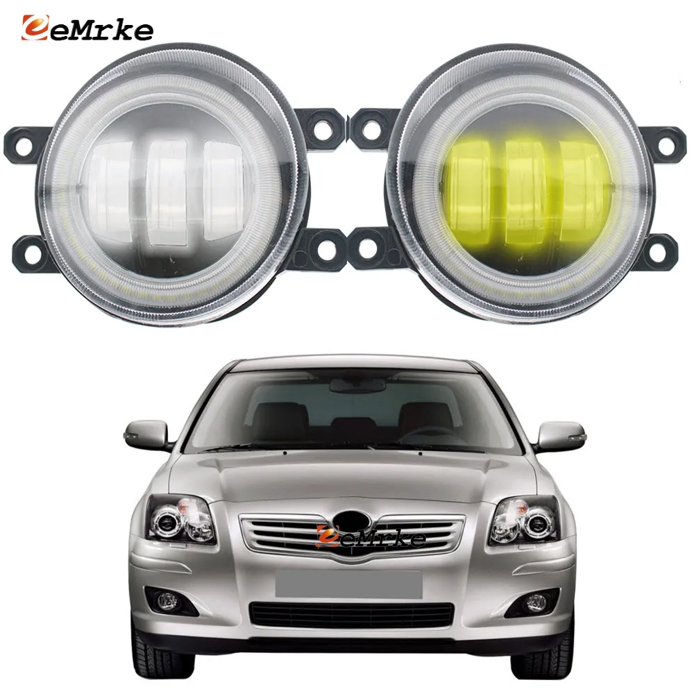 

2Pcs Led Fog Lamp for Toyota Avensis T25 T250 Facelift 2006 2007 2008 2009 Angel Eye DRL Fog Light Lens Daytime Running Lights