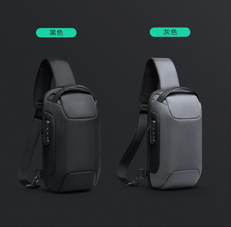 Mark Ryden Chest Bag Anti-thief Men Crossbody Bag Waterproof Shoulder Bags USB Charging Short Trip For Male Travel Pack