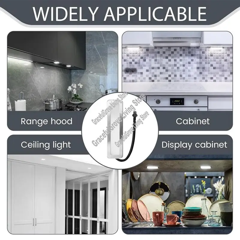 

A26I-лампочки с вытяжкой, 120 мм светодиодный светильник для плиты, прямоугольная дымовая вентиляционная лампа 1,5 Вт, белая розетка SM постоянного тока 12 В