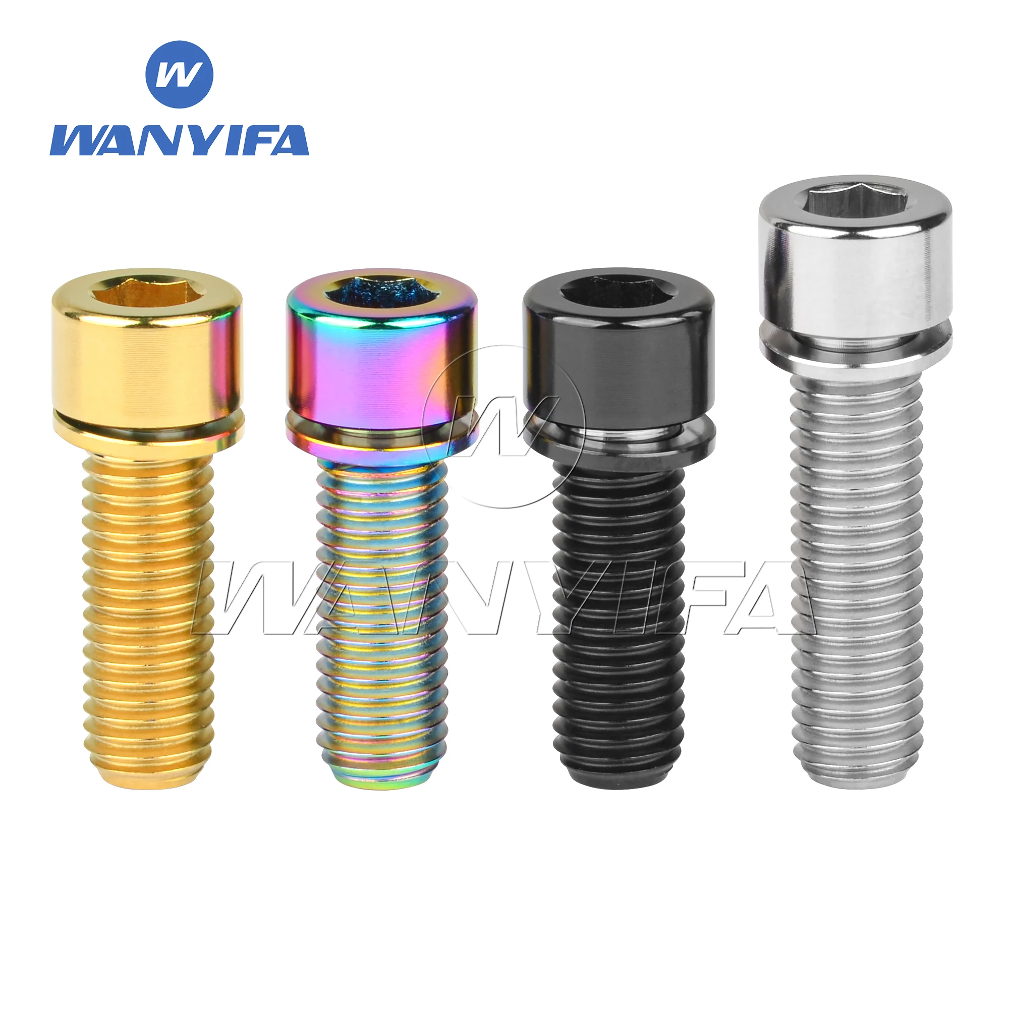 

Wanyifa Titanium Bolt M7x32mm Square Hexagon Head with Washer Screws for Bike Modification Fastener