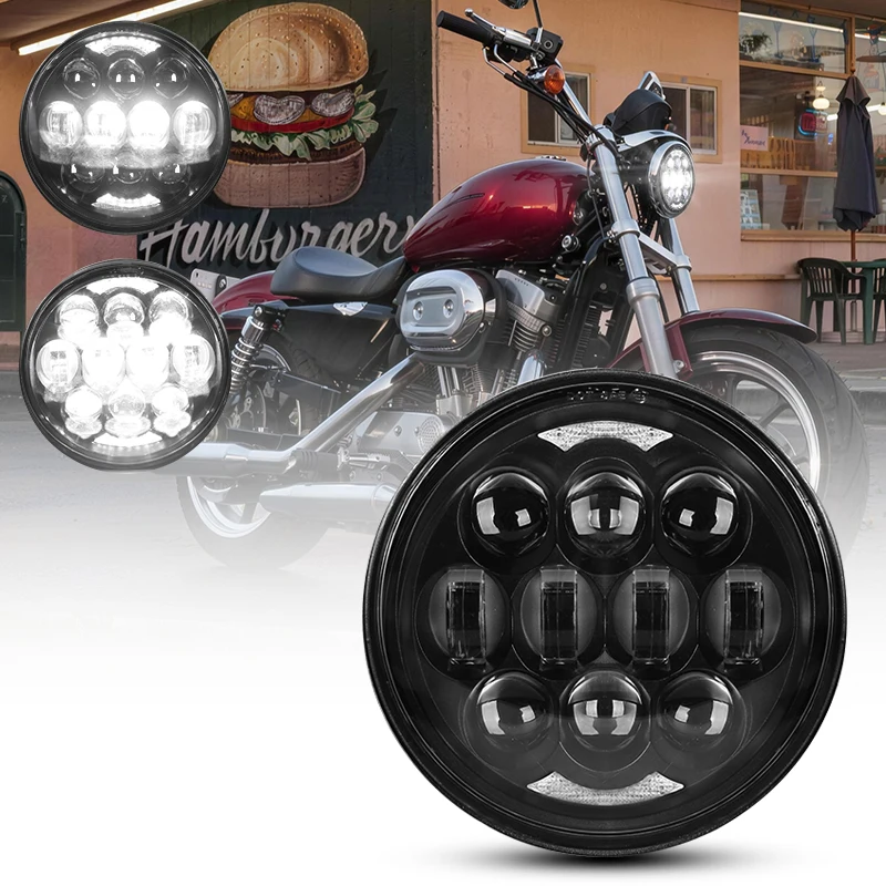 5.75 Inch Led Headlight With High/Low Beam DRL 5 3/4' Led Moto Headlamp For Dyna Softail Sportster 883 XL883 FXCW Triumph Victor