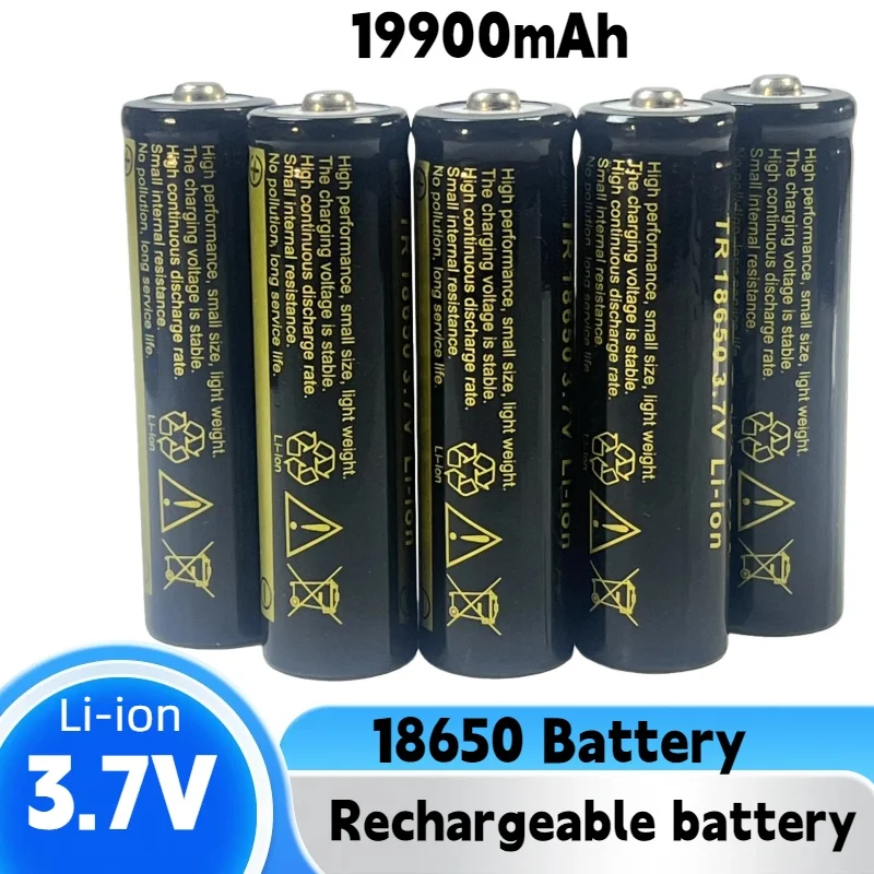 2025 Batería 18650 de Litio 100% Nueva Recargable 3,7V 19900mAh - Utilizada para Linterna