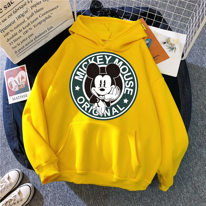 Sudadera con capucha de Minnie Disney para mujer, Top corto Kawaii de los años 90, Sudadera con capucha de Mickey Mouse, ropa de calle Harajuku para niños y niñas