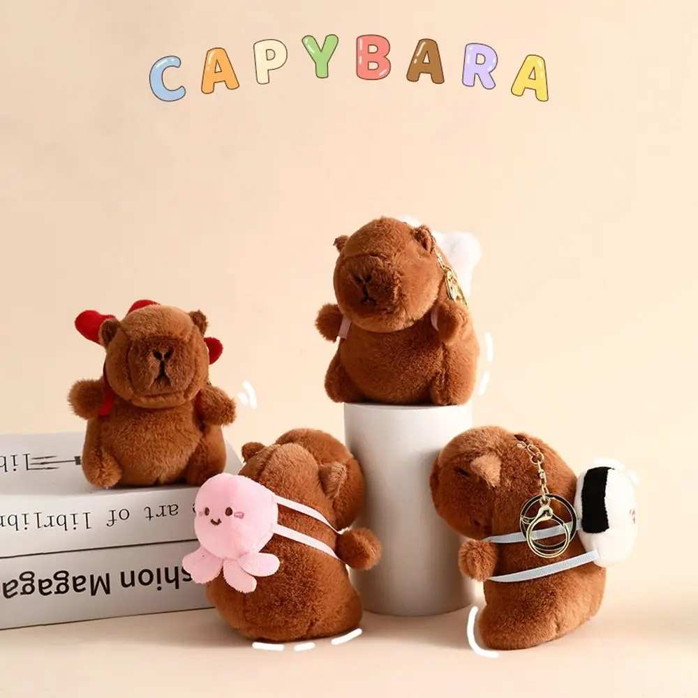 Porte-clés ours capybara en peluche, pendentif de sac de simulation de Krasnocar, petit cadeau mignon, beurre capybara, nouveau