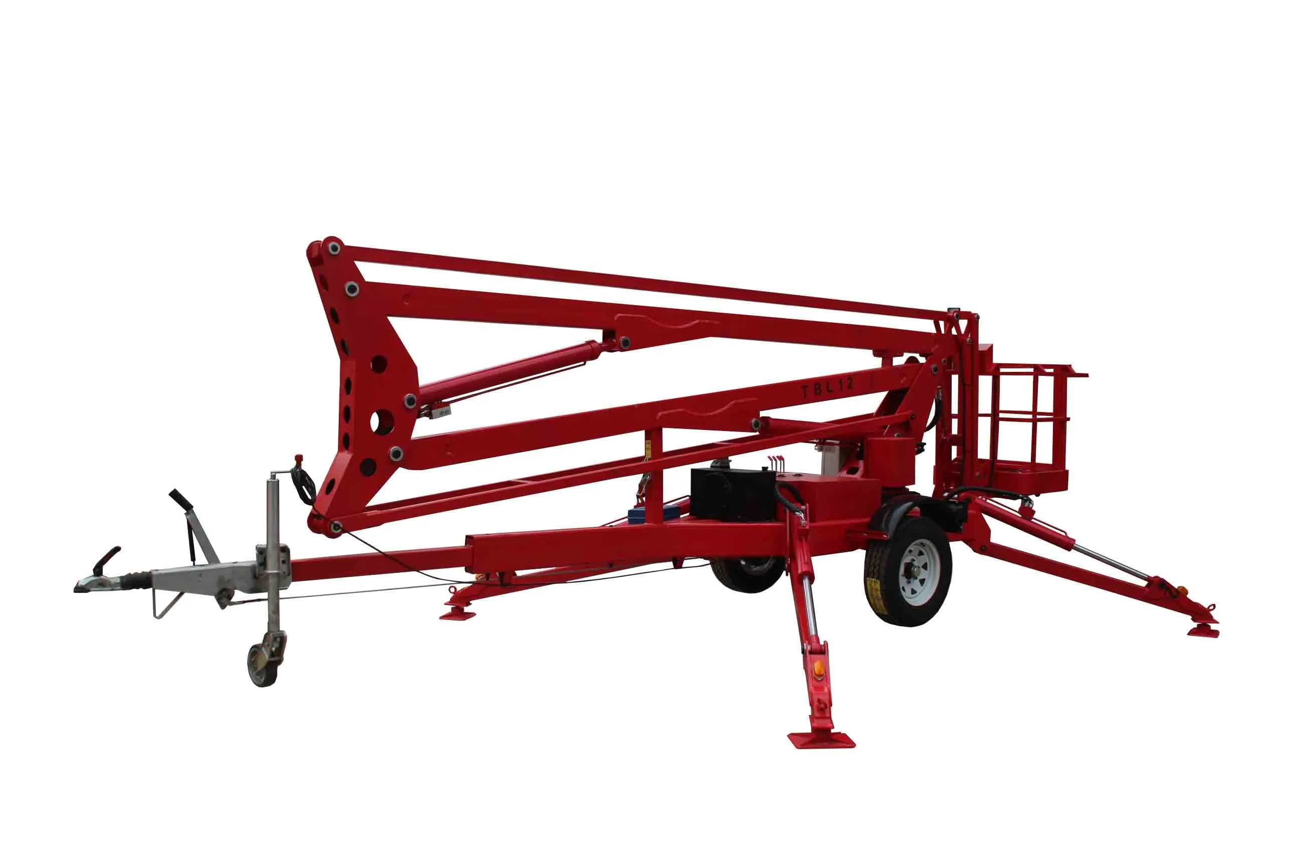 Multifunctional building lift collapsible boom and trailer bed