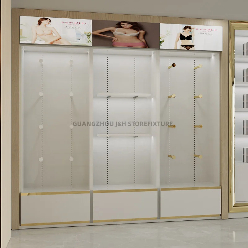 

customized.High quality underwear garment display rack clothing shop showcase design mdf board lingerie display shelf