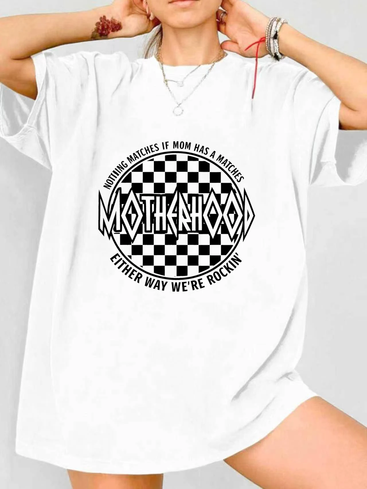 

【JYDX112300】Женская футболка больших размеров с креативным принтом, круглым вырезом, летняя, повседневная, с короткими рукавами, в уличном стиле, универсальная.