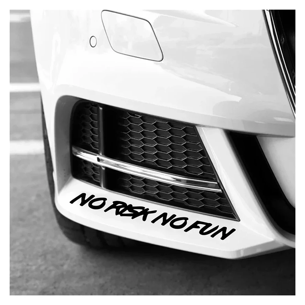 2PCS/Sheet No RISK No Fun Motorcycle Stickers Waterproof for Scooter Bicycle Car Bumper Window Self-adhesive Vinyl Decals