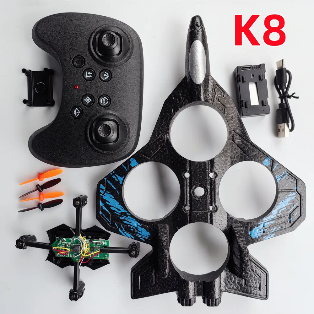 K8 new foam remote control drone quadcopter fighter parts propeller body battery charging cable