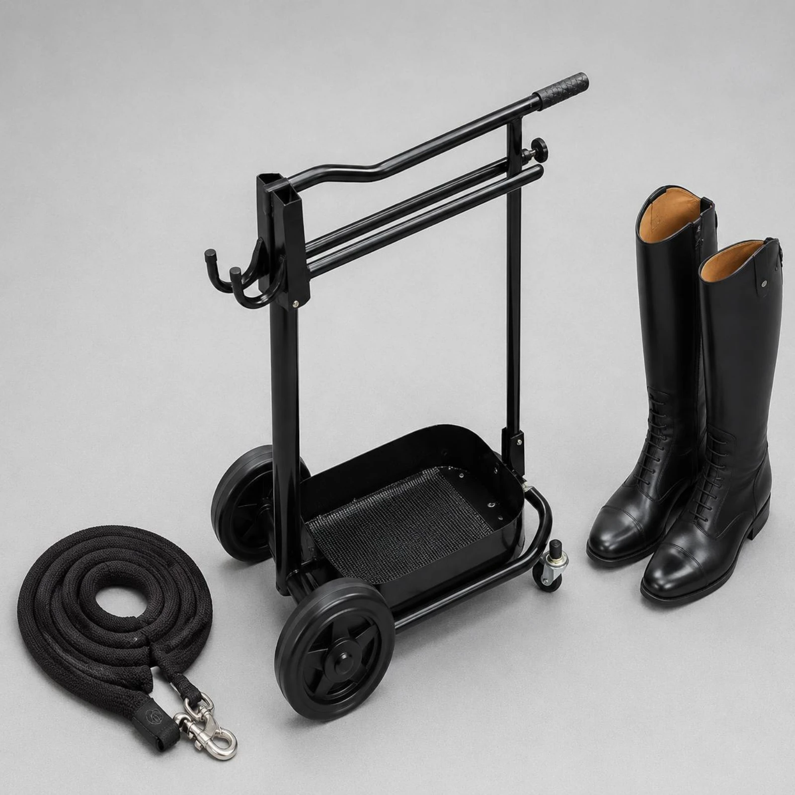 

Wheeled Saddle Carrier Foldable Folding Saddle Rack Tack Rack Carrier Convenient Transportation Rust-Resistant for Training Area