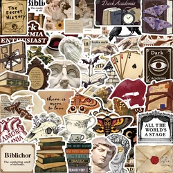 50pcs Dark Academia Aesthetic Stickers Anime Decal Laptop Notebook Phone Cartoon Graffiti Vintage Decorative PVC Sticker