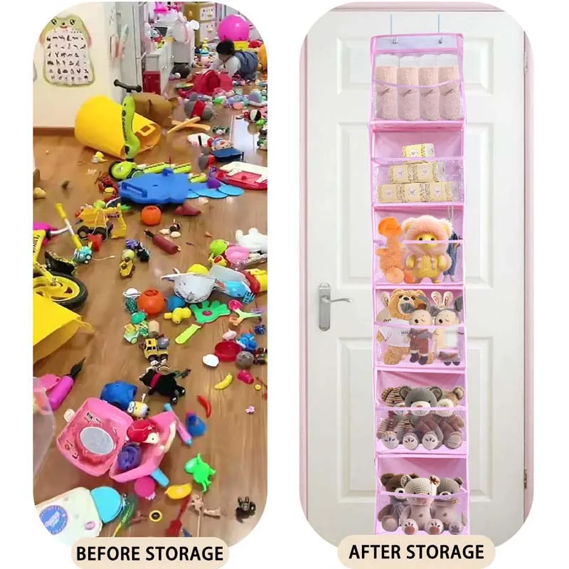 4/6 Layer Multi-functional Fabric Storage Bags Hanging Bag for Behind The Door Underwear Bra Pants Clothes Toys Doll Organizer