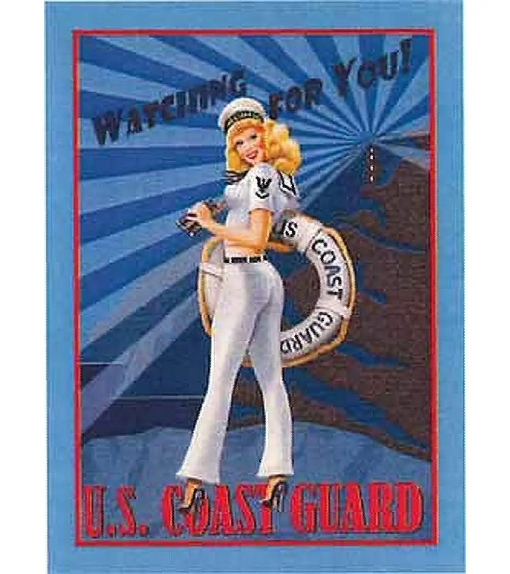 Signs 4 Fun SIGGP05 Coast Guard Girl-Watching for You Metal Sign, Blue