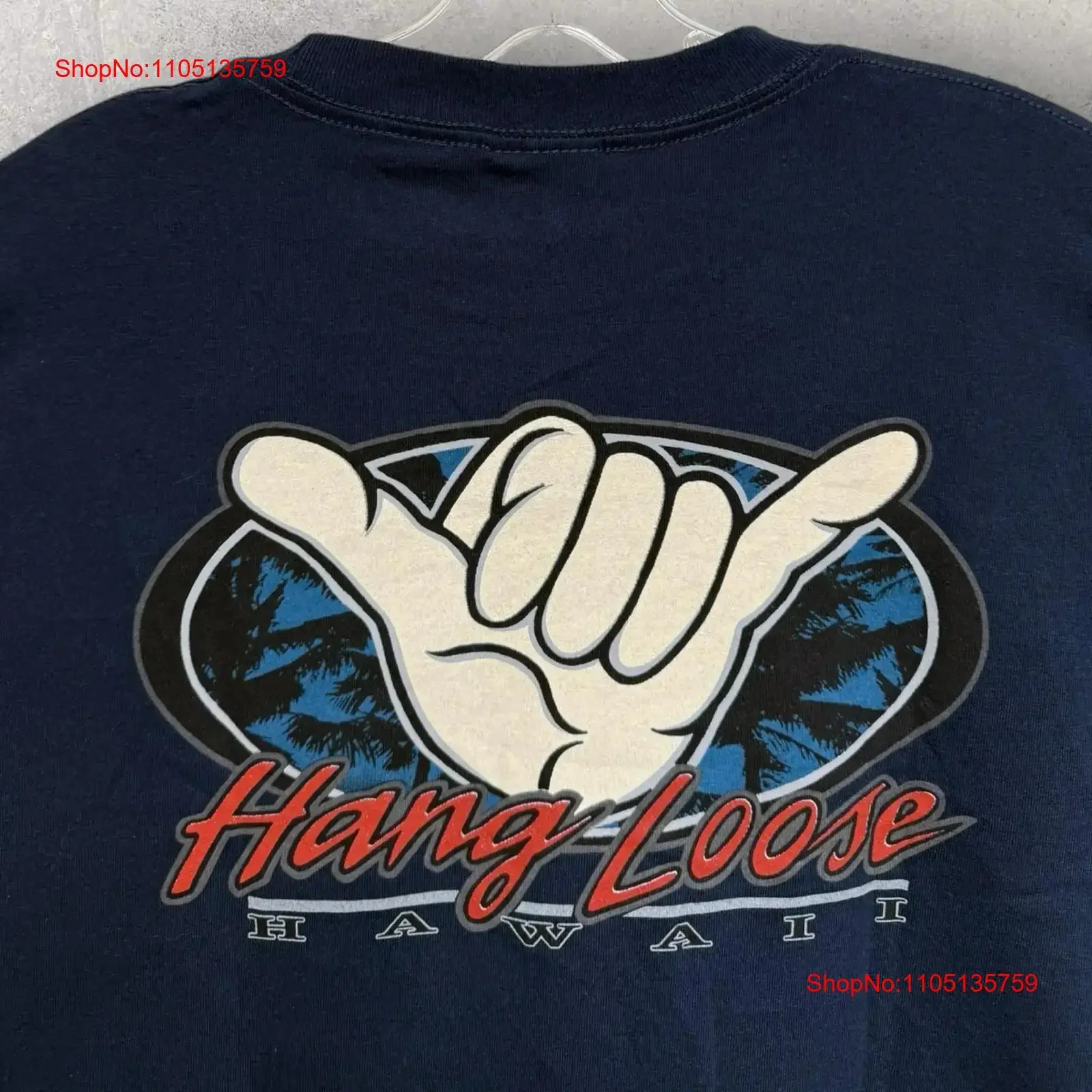 

Винтажная свободная двусторонняя футболка для серфинга Y2K Era Hawaii Hang, средняя, 20x28, винтажная, стильная, дышащая, повседневная