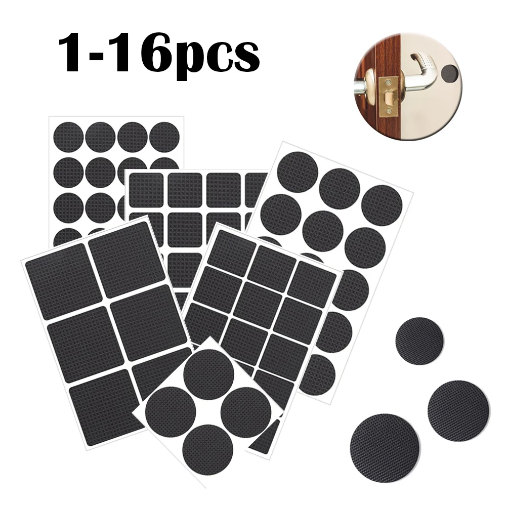 1~16 pcs Anti Slip Rubber Mat Table and Chair Foot Pad Anti-collision Damper Round Square Self Adhesive Table Leg Protector