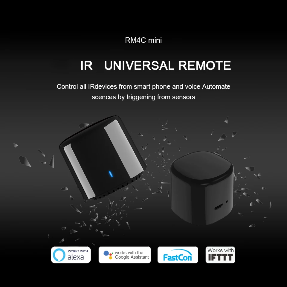 BroadLink BestCon RM4C Mini Smart WiFi IR remoto, interruptor de temporizador, TV, set-top box, AC, ventilador IR etc Controlador de eletrodomésticos Alexa