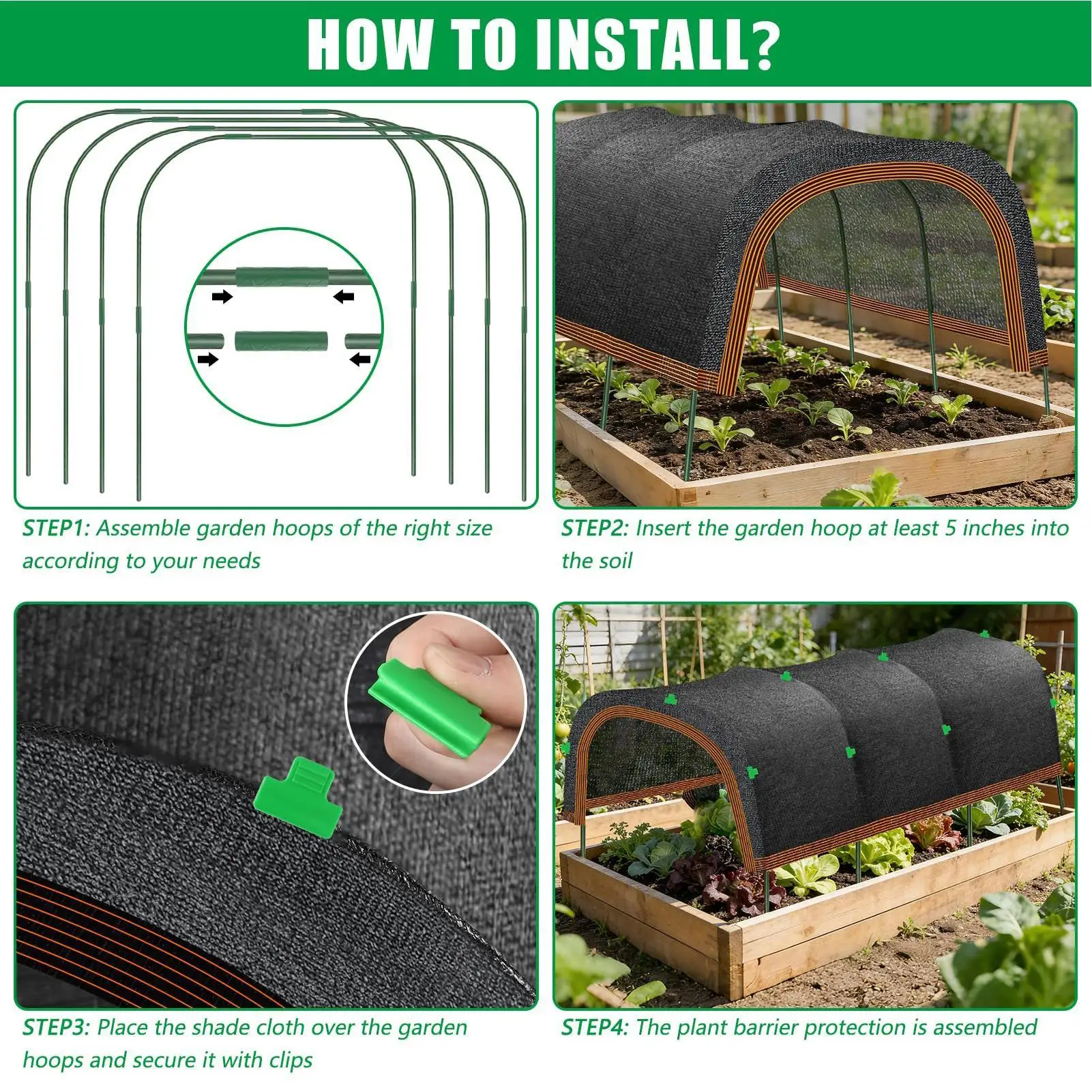 Shade Cloth For Garden Breathable Heat Protection With Clips Tubes Greenhouse Shade Cloth Garden For Plants Flowers Vegetables