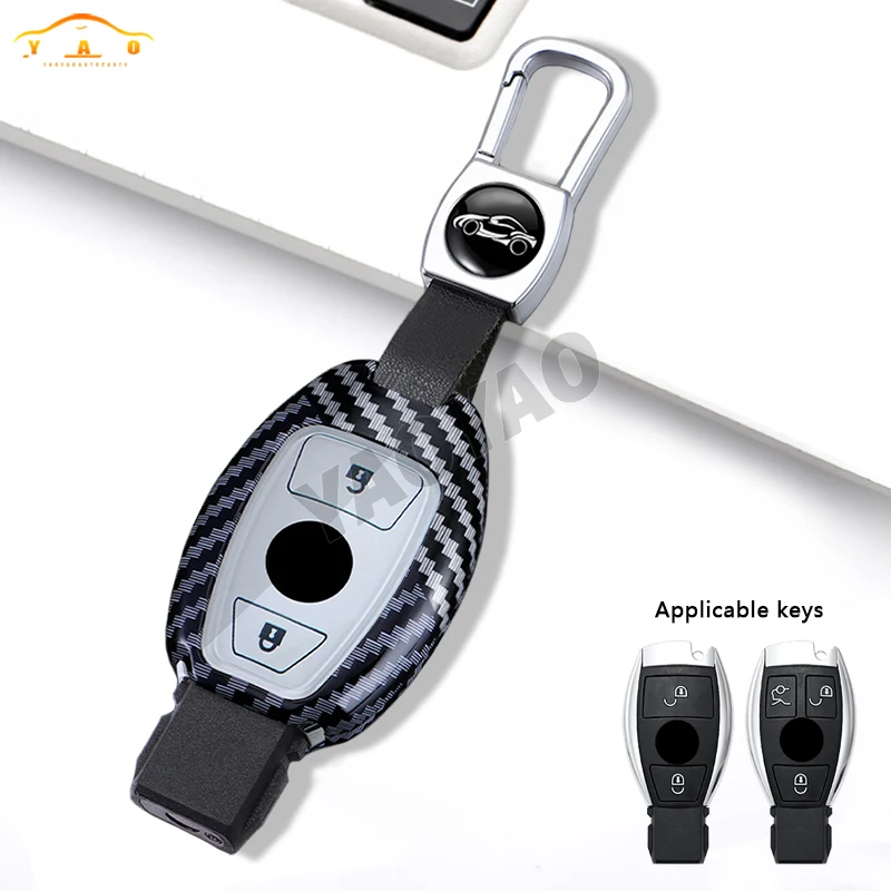 

Carbon Fiber Car Key Case Cover For Mercedes Benz A B C E S G Class W204 W205 W212 W213 GLC GLA CLA