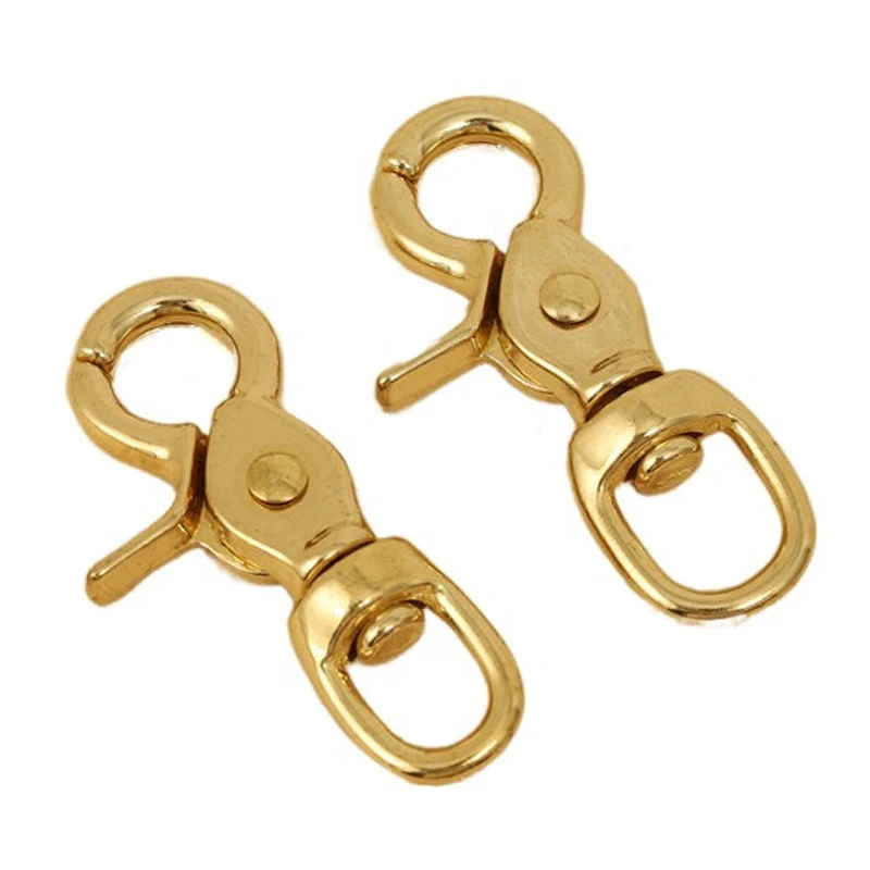 2Pcs Multi-purpose Brass Swivel Eye Spring Snap Hook for Men/Ladies Handbag Quick hook Pet Belt Buckle Traveling/key hook