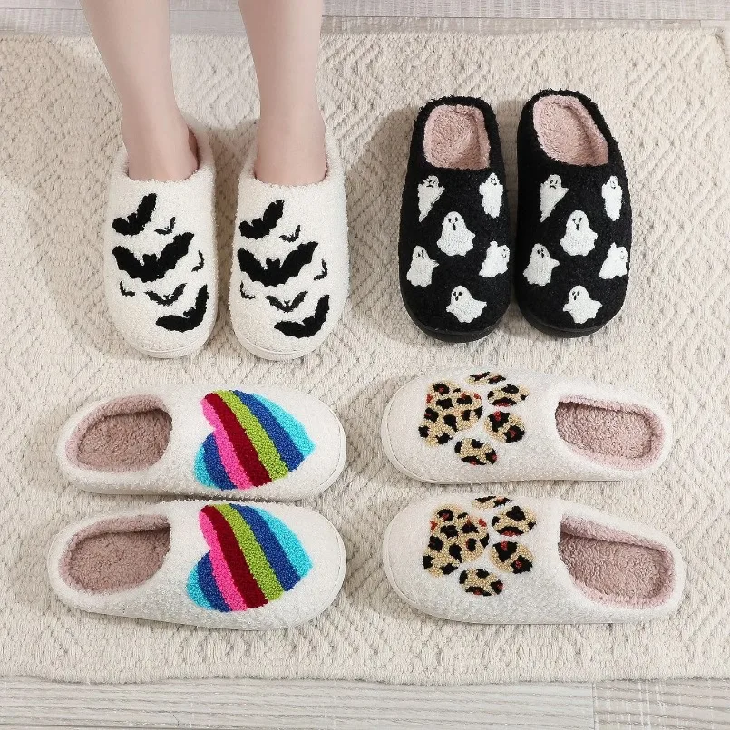 Shark Winter Warm Slipper Womens Cat Paw Kawaii Cartoon Plush Indoor Funny Dog Puppy Fuzzy Floor Home House Shoes Heart Female view 4
