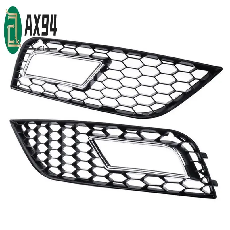

AX94-Chrome Front Bumper Fog Light Cover Honeycomb Grill For A4 B8.5 Standard Edition 2013-2016 Parts