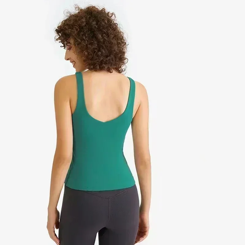 Chemisier de yoga citron pour femme, dos en U, belle sangle, coussin de poitrine, gymnastique, course à pied, fitness, sport, précieux, commandé en Y, sexy, femme