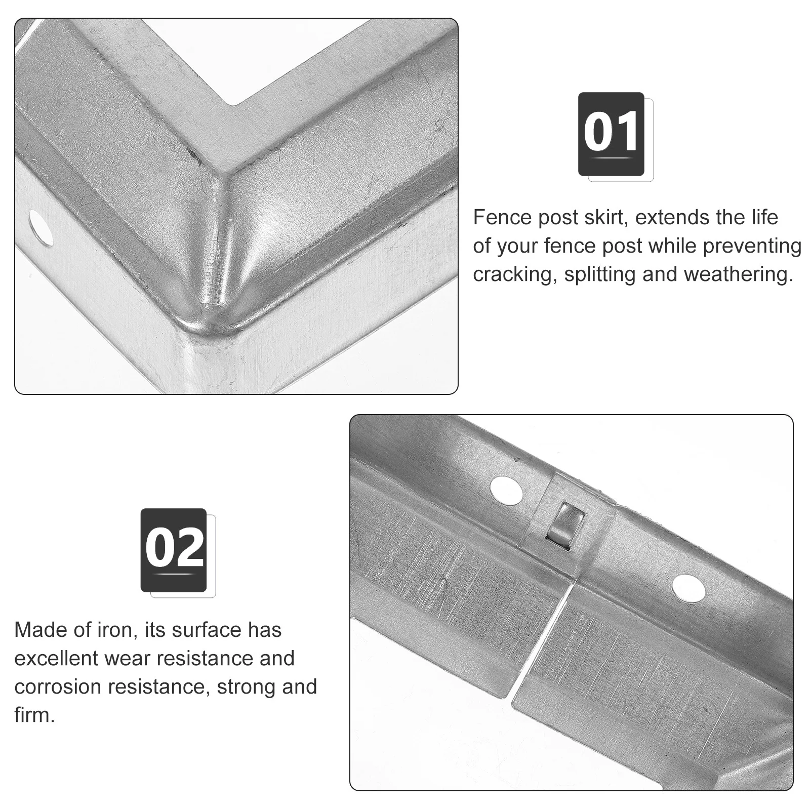 

10pcs Fence Post Caps Square Metal Covers Decorative Iron Toppers For Outdoor Deck Railing Column Wraps Porch Fence Parts