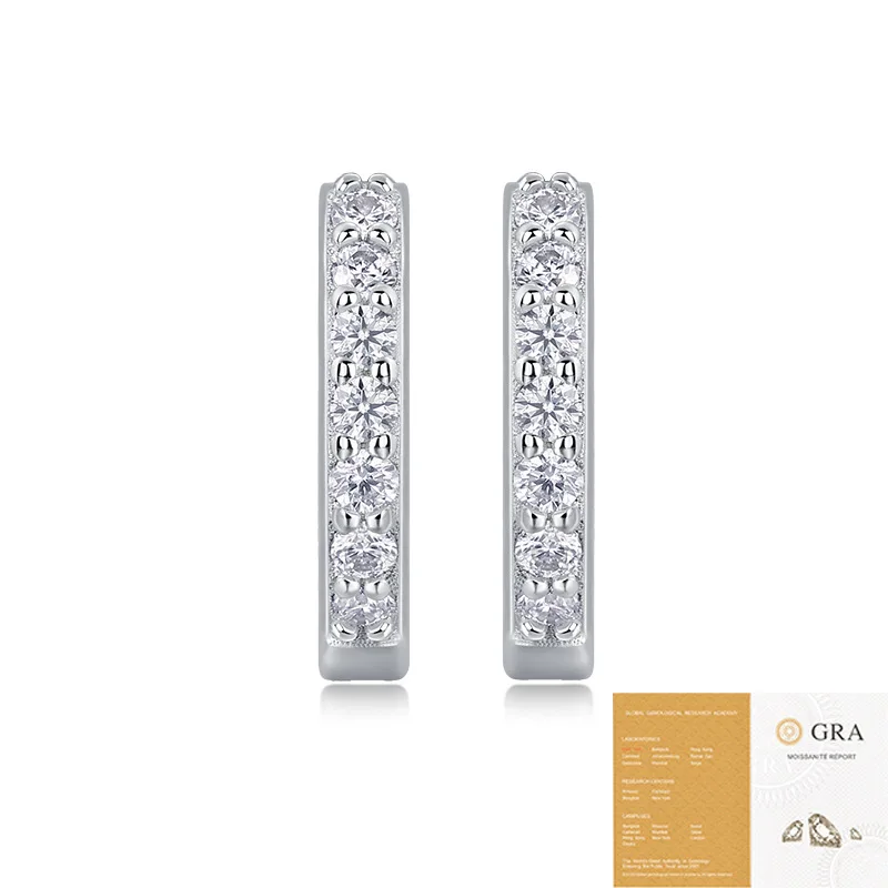 

14 шт. модные трендовые серебряные серьги S925 с муассанитом и сертификатом GRA, элегантный ювелирный аксессуар