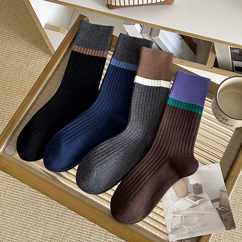 Retro Socken Für Frauen Neue Gemischt-farbe Casual Mode Crew Socken Weibliche Atmungsaktive Baumwolle Täglichen Koreanischen Stil Lose socken Komfort