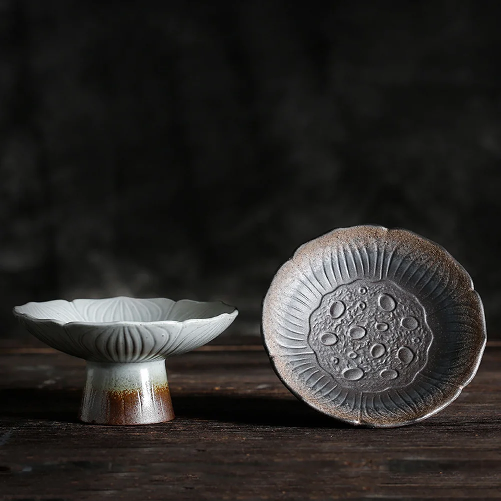 

1Pcs Fruit Storage Tray Retro Ceramic Plate for Snacks Biscuits Chocolates Elegant Design Easy to Clean Reusable