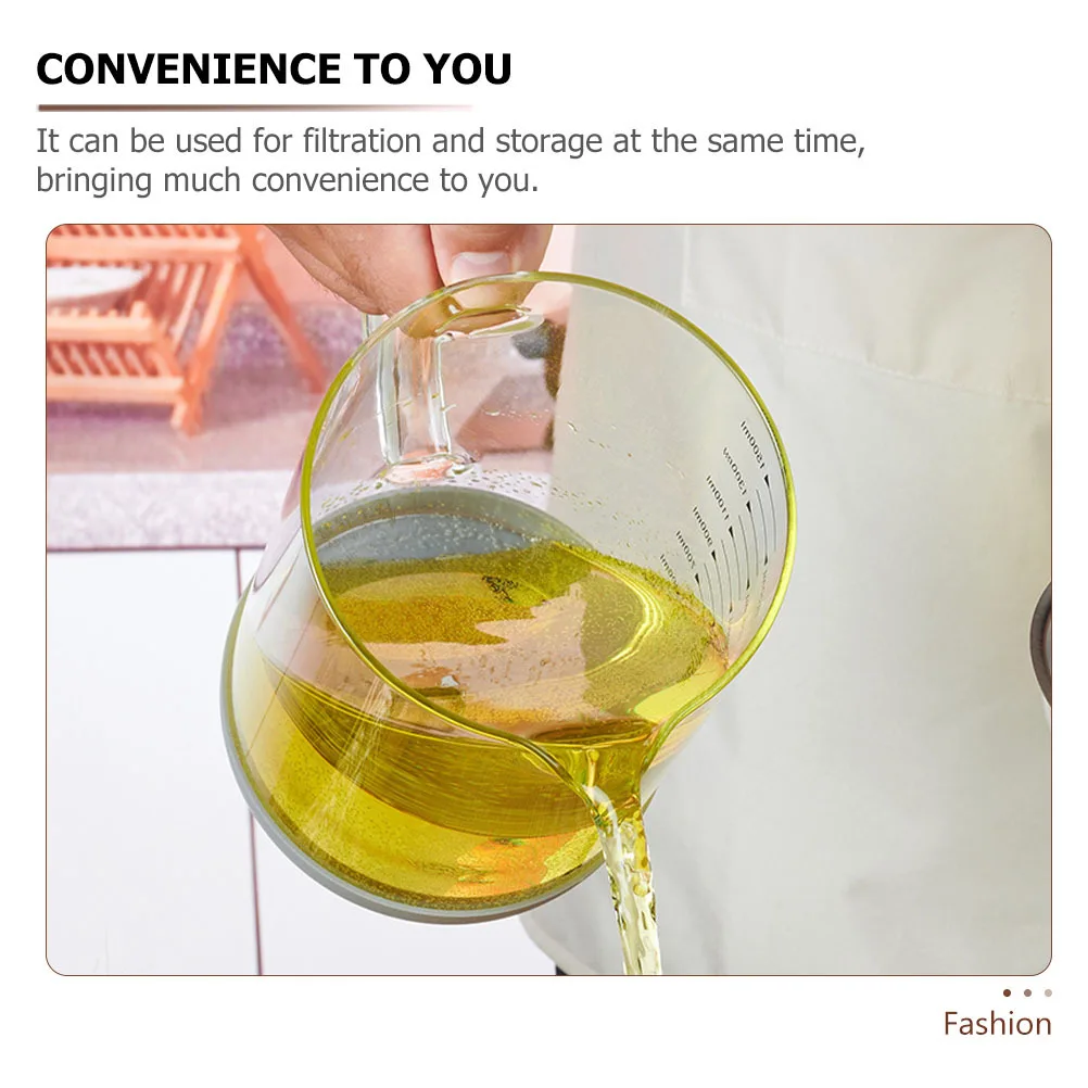 

1000Ml Filter Oil Jug with Fine Mesh Strainer Stainless Steel Grease Can for Cooking Oil Storage Container Easy Clean Humanized