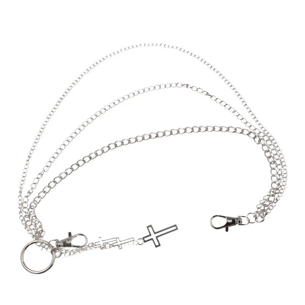 Meerlagige Vijfpuntige Ster Sieraden Cadeau Hart Dubbellaags Vrouwelijke Riem Ketting Metalen Tailleketting Punk Broek Ketting Holle Kruis