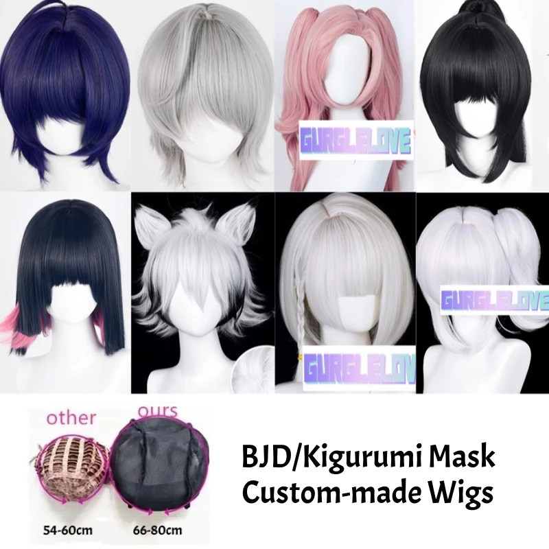 

(GL50) Мультфильм Аниме Кигуруми Косплей Маска Лолита Трансвестит BJD Маска Индивидуальные Big Net Game Zenless Zone Zero Косплей Парики