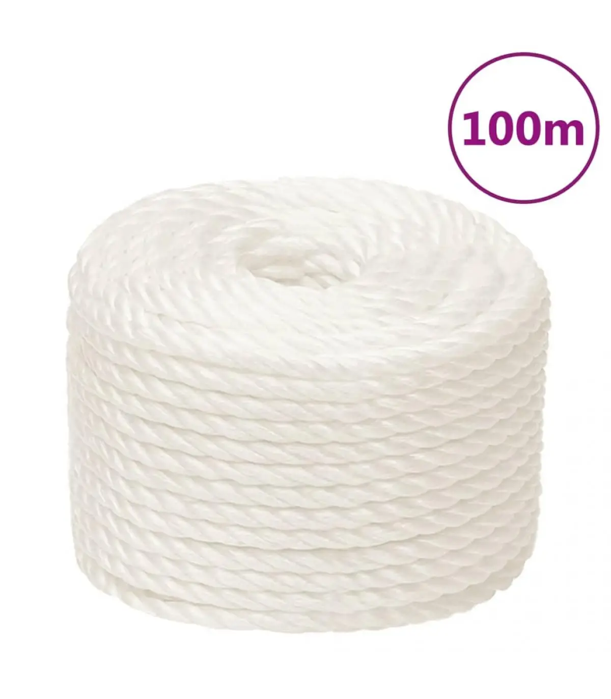 10 mm 100 m White Polypropylene Work Rope and Metal Ropes